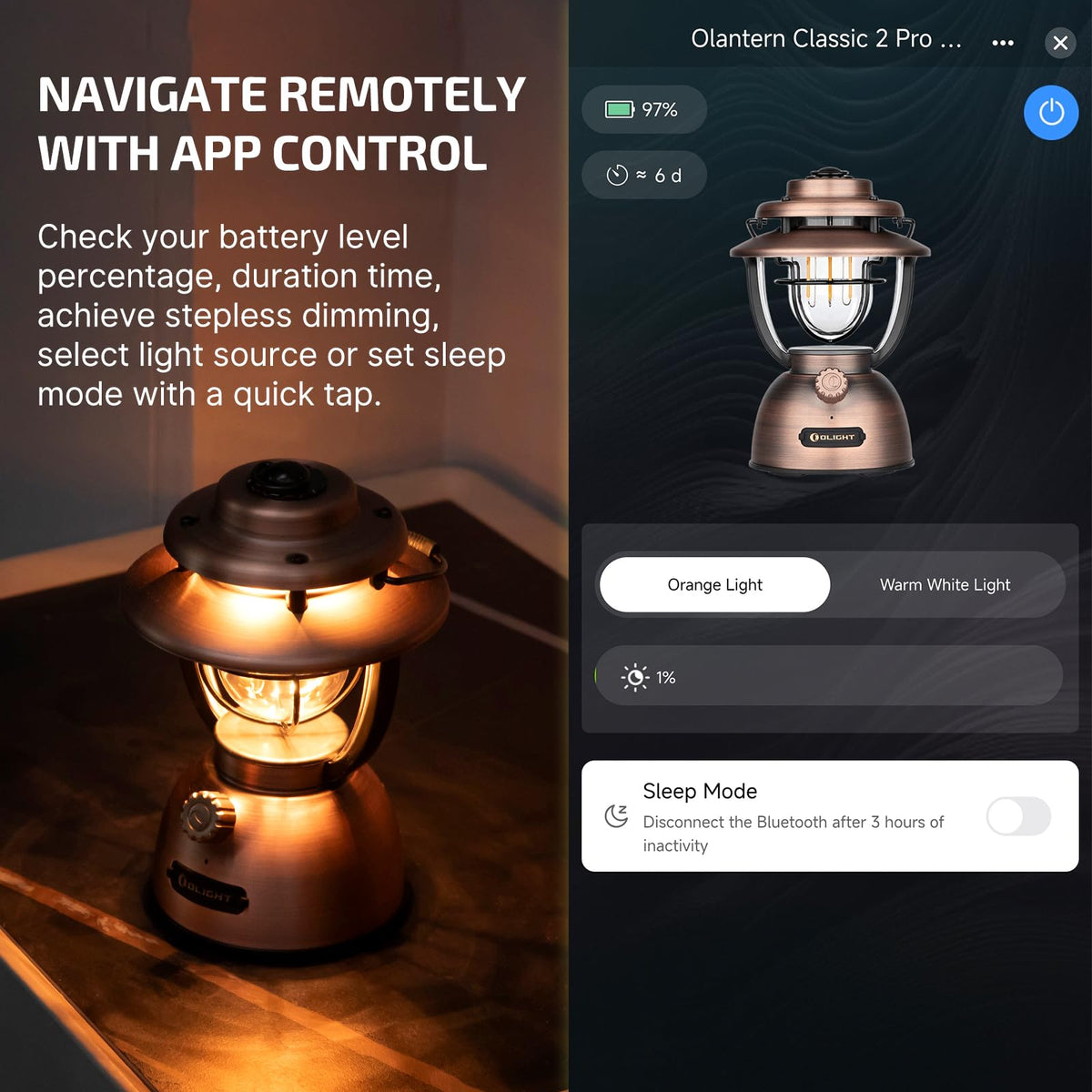 OLIGHT Olantern Classic 2 Pro APP Control Camping Lantern Bundle with IMINI 2 EDC Rechargeable Keychain Flashlight