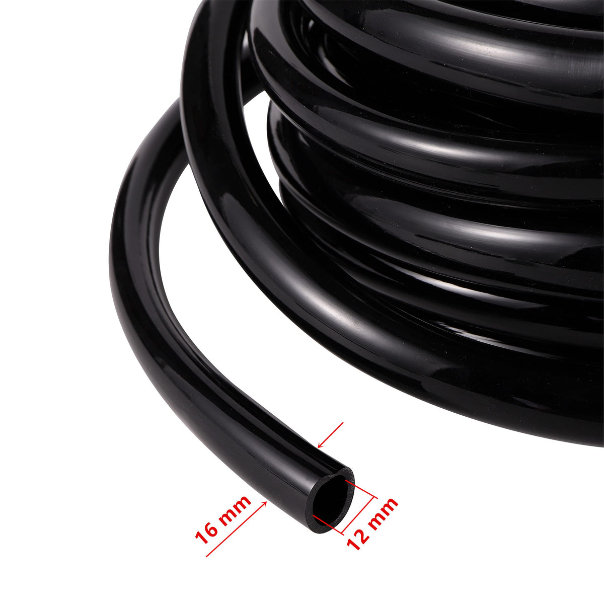 33 FT 1/2 Inch Drip Irrigation Tubing Main Line Hose Tube 1/2''PVC Garden Irrigation Tubing (OD:16mm,ID:12mm) with Drip Connector (Ends Plug,Hose Adapter) for Garden Drip Irrigation System
