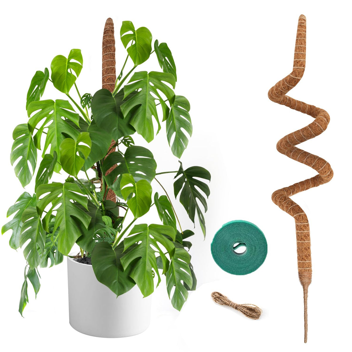 Handmade Coco Coir Moss Pole - 48 Inch Bendable Sticks Support for Climbing Plants, Monstera, Indoor Plants to Grow Upwards