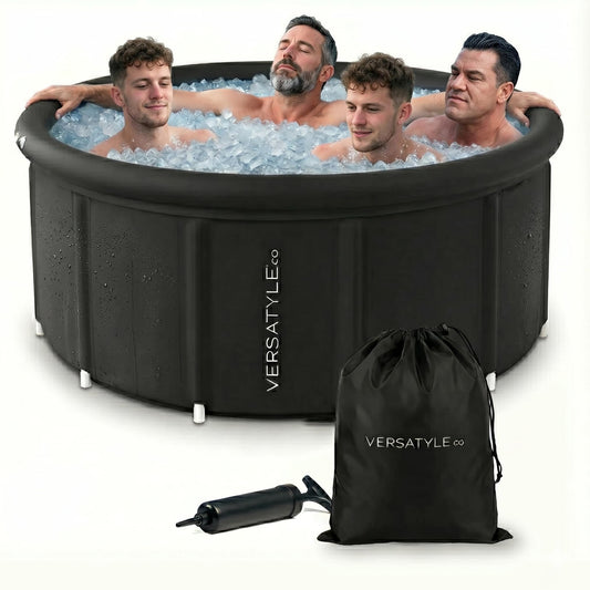 Versatyle XXL Ice Bath Tub for Adults, Extra Large Cold Plunge with Stainless Steel Frame, Insulated Walls, Cover, Pump & Carry Bag, Portable Recovery Pool, Fits Up to 4 People, 325-Gallon