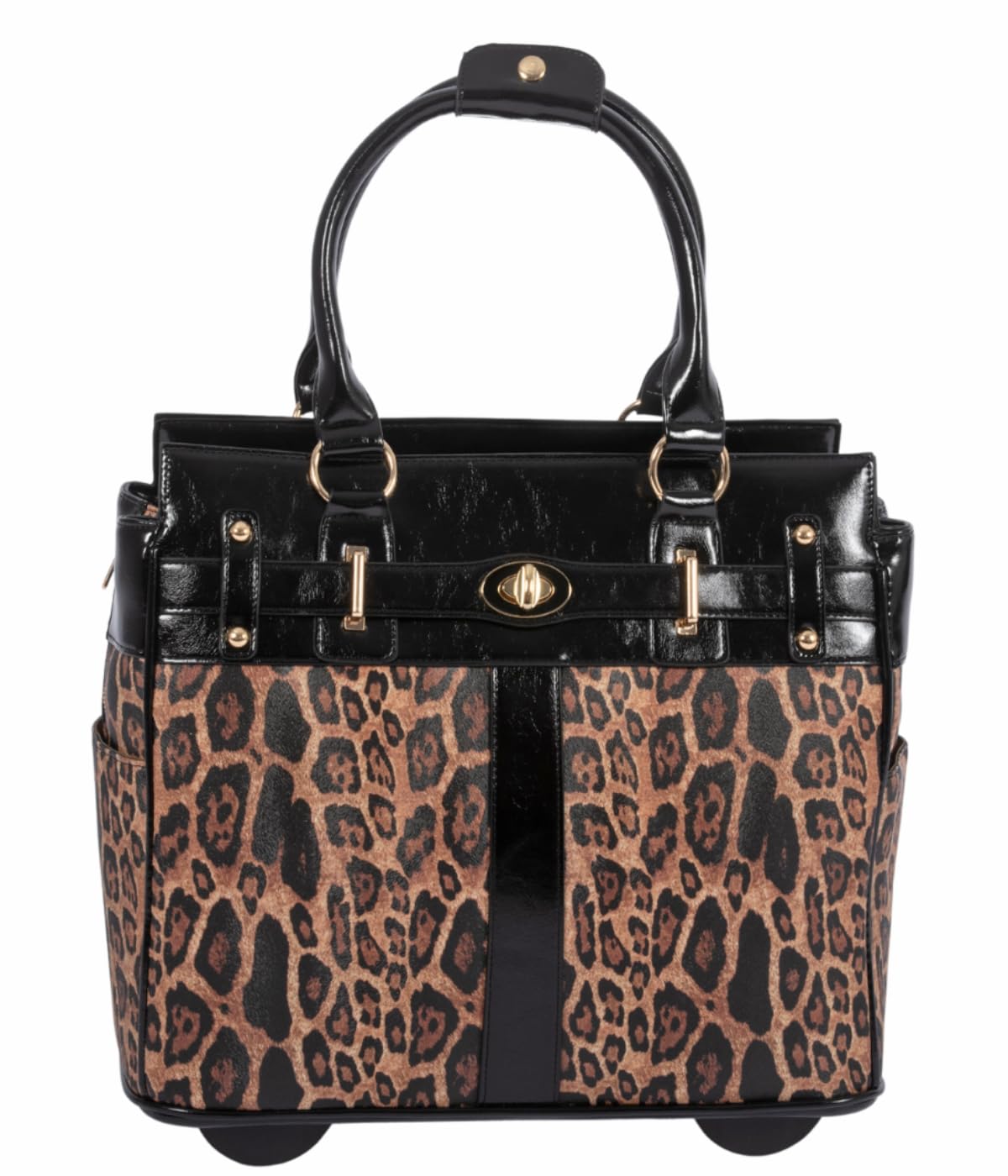 New London Leopard Rolling Laptop Bag for Women Computer Case - Fits 13"-17" Laptop