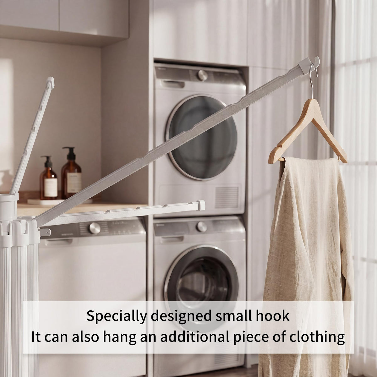 RFOUO Clothes Drying Rack Aluminum-4 Legs 16rods Single Layer, Portable Foldable Drying Rack,Space Saving Laundry Drying Rack,Drying Rack Clothing for Laundry Bedroom Household