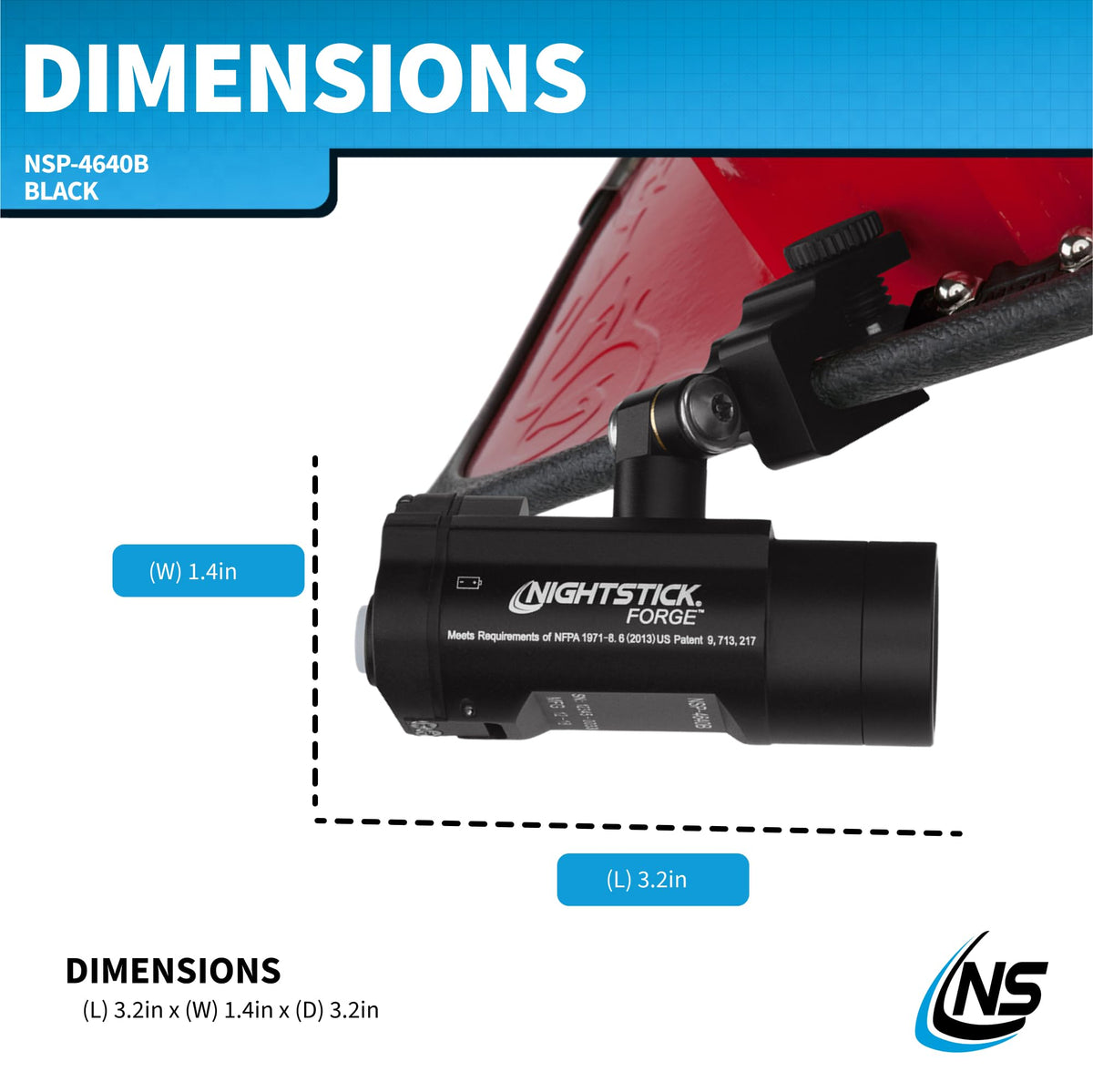 Nightstick XPP-5566RX Intrant Intrinsically Safe Dual Angle Light NSP-4640B Forge™ Helmet-Mounted Multi-Function Flashlight