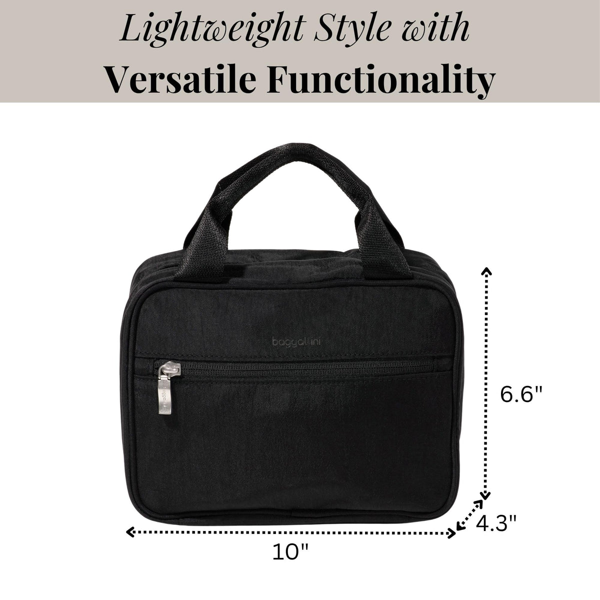 Baggallini Travel Accessory Bundle - Compression Cube 3-piece set + Clear Travel Pouches + Small Pocket Cosmetic + Hanging Travel Toiletry Kit