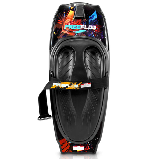 SereneLife Thunder Wave Kneeboard - Dual Color Design in Black/Red with Strap & Hook | Versatile Water Sports Board for Boating, Knee Surfing & More - Ideal for Kids & Adults