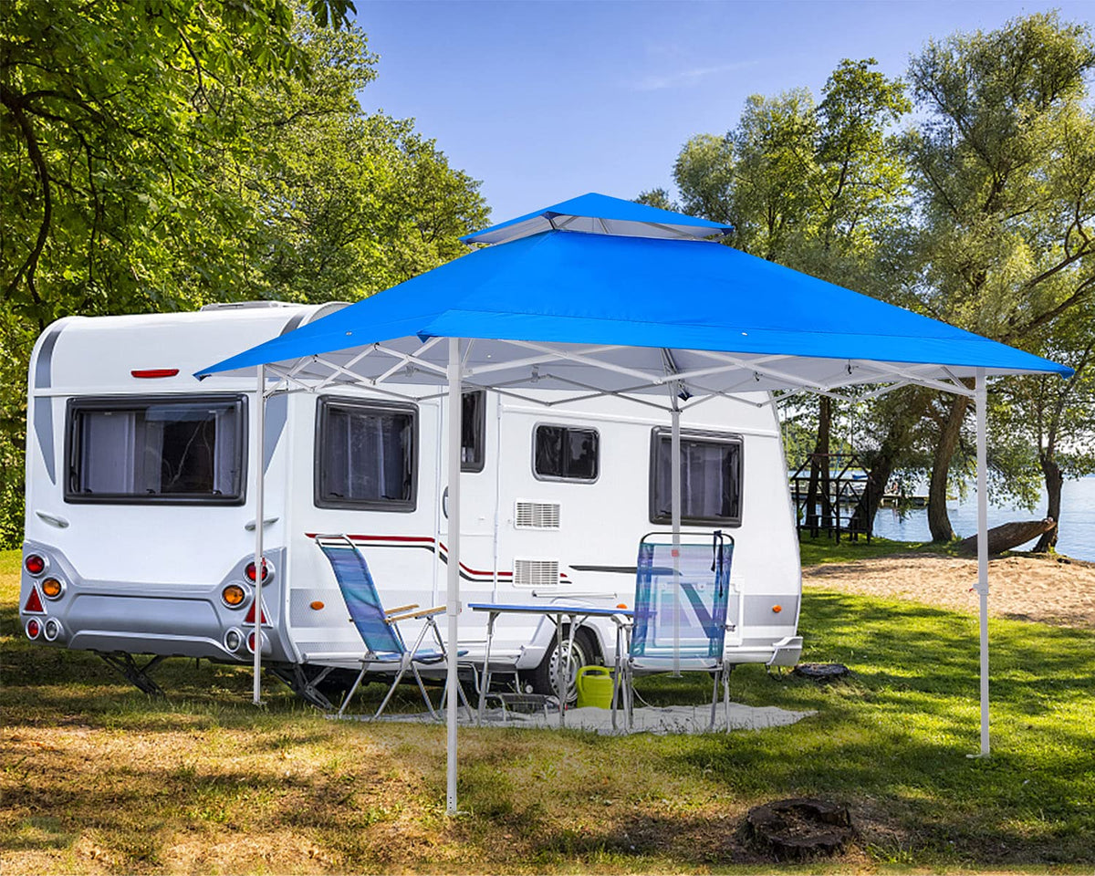 MASTERCANOPY 13x13 Pop-Up Canopy Tent Instant Shelter Outdoor Canopy with Wheeled Bag (Blue)