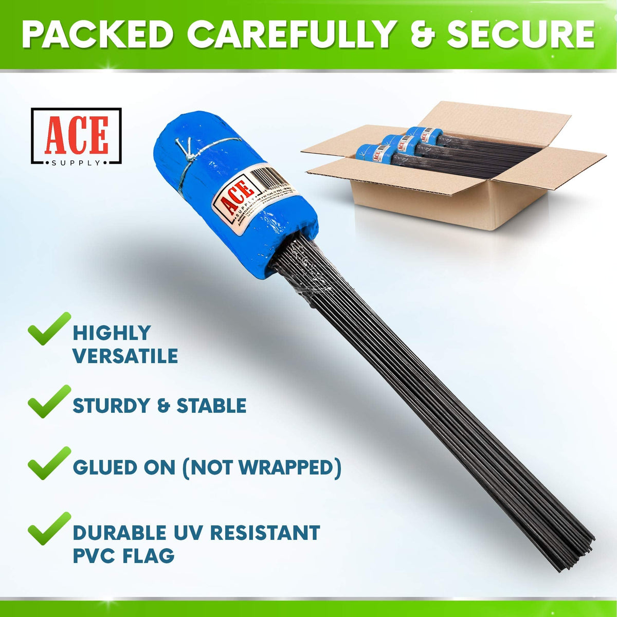 Blue Marking Flags 1000 Pack - 4x5x21 Inch Blue Flags for Yard - Markers For Lawn, Irrigation, Landscaping, Survey & Sprinkler Head Marking