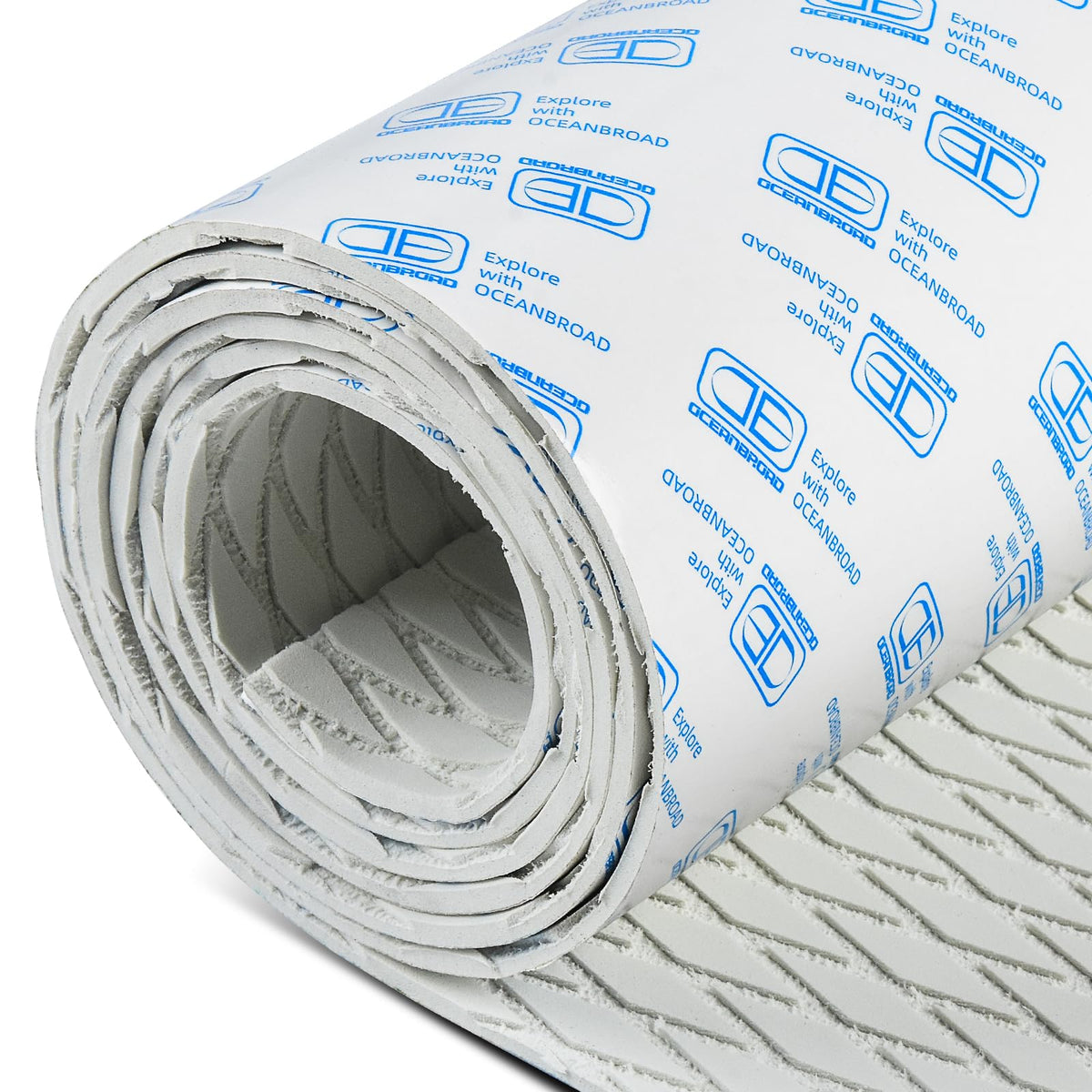 OCEANBROAD Self-Adhesive 96''x47'' Boat Flooring Non-Slip Diamond Pattern EVA Foam Marine Grip Sheet for Jon Boats Surfboard SUP Kayak Yacht, Cool Gray