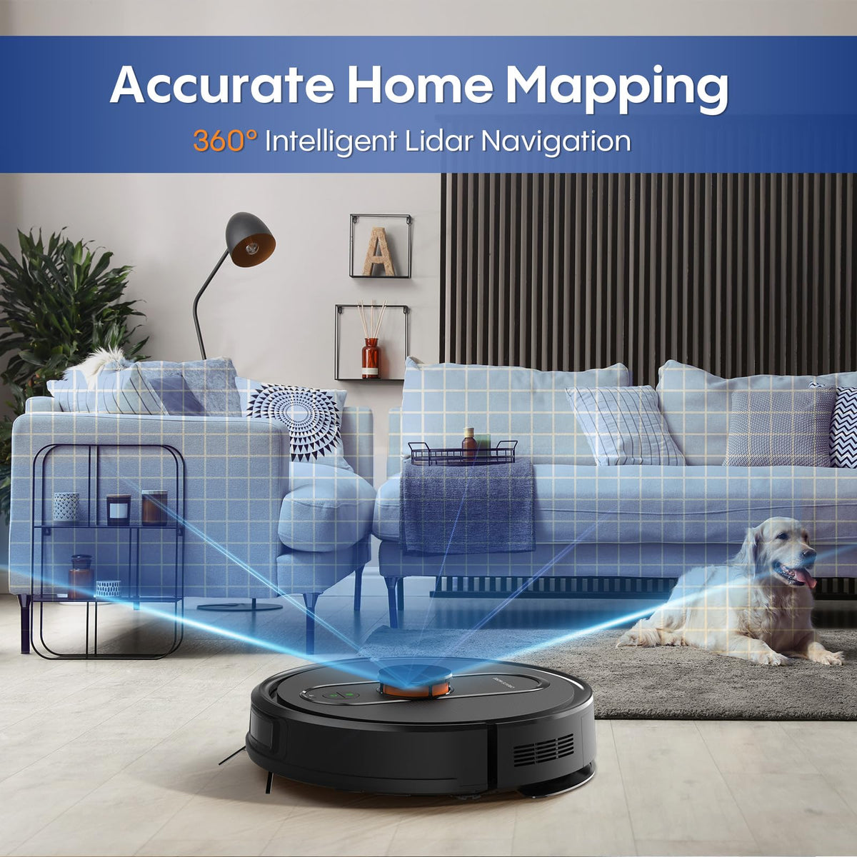 eitton Robot Vacuum and Mop Combo, 6000Pa Strong Suction, LiDAR Navigation, Self-Emptying Dock,90-Day Hands-Free,Smart Mapping,WiFi/App/Alexa,Robotic Vacuum for Pet Hair, Dust, Hard Floors and Carpets
