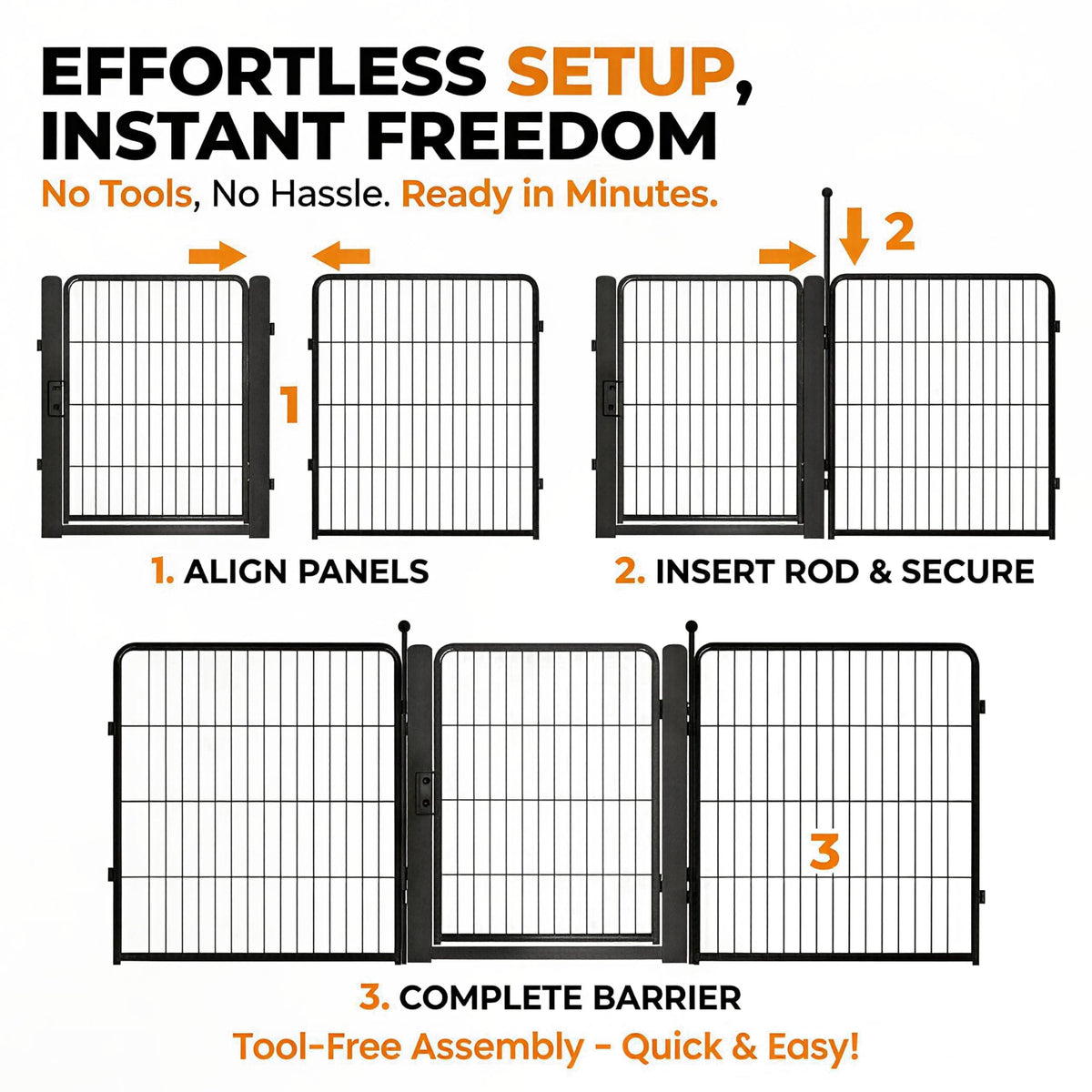 Dog Playpen for Small/Medium Dogs - 32 inch 8 Panels Heavy Duty Metal Puppy Fence Outdoor Indoor with Door, Anti-Rust Foldable Puppy Pen Pet Enclosure, Portable Exercise Kennel for Camping, Yard, RV