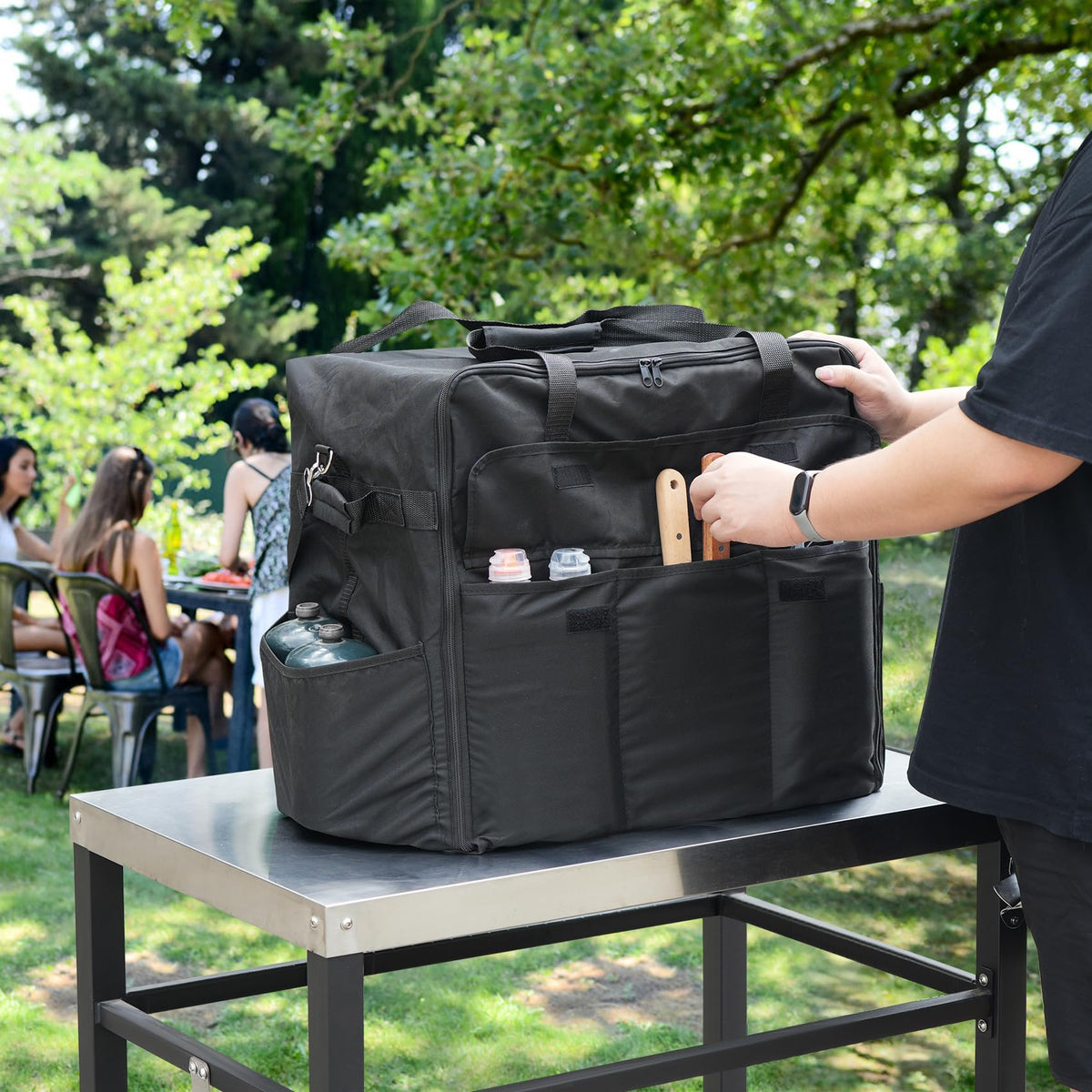 Stanbroil 17" Griddle Carry Bag for Blackstone 1817 Tabletop Griddle with Hood, 600D Polyester Water Resistant Outdoor Portable BBQ Grill Griddle Carry Bag