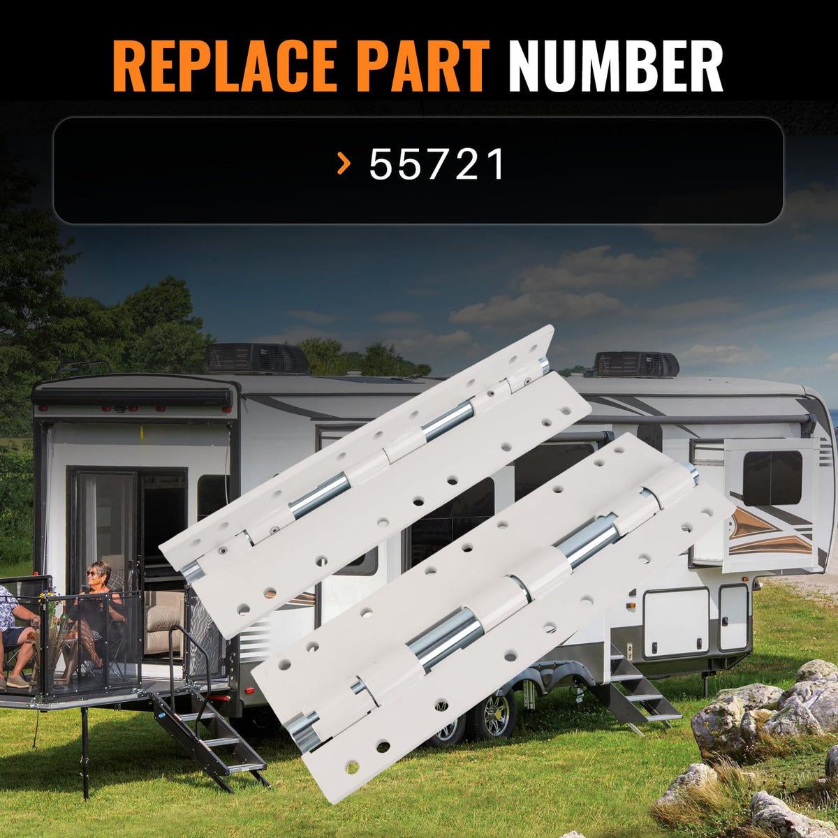 Hututimo 55721 2Pcs Swing Away Brackets Camper Jack Mount Extension Brackets, Rv Extension Brackets, Truck Camper Jack Brackets White