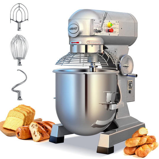 EKway 20Qt Commercial Stand Mixer with Timing Function,1100W Commercial Mixer 3-Speed Adjustable,Electric Stand Commercial Dough Mixer with Stainless Steel Bowl for Bakery Pizzeria