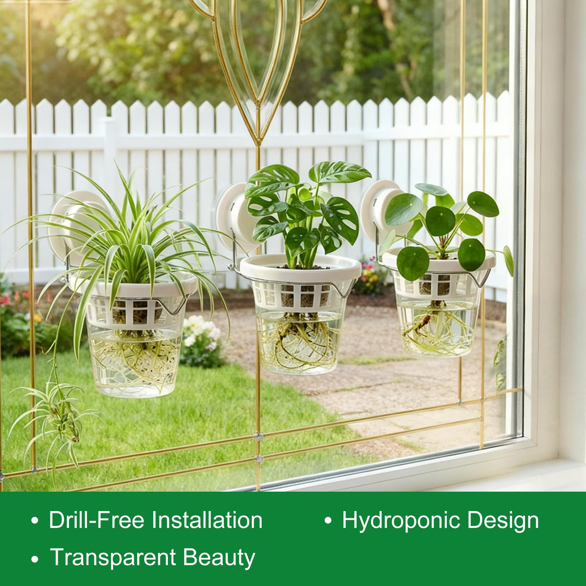 6 Pcs Window Propagation Stations Plastic Wall Hanging Planter with Suction Cup Holder Window Mounted Plant for Hydroponics Plants, Home, Office, Bathroom, Living Room Decor and Any Smooth Surface