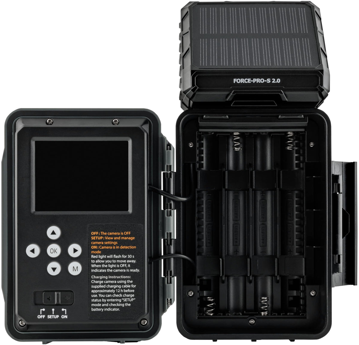 SPYPOINT Force-PRO-S 2.0 Solar Trail Camera, Non-Cellular, Integrated Solar Panel, 0.2S Trigger Speed,110 ft Detection Range, 4K/2K/1080p Video Modes, 48MP Photos, Internal Battery Supply