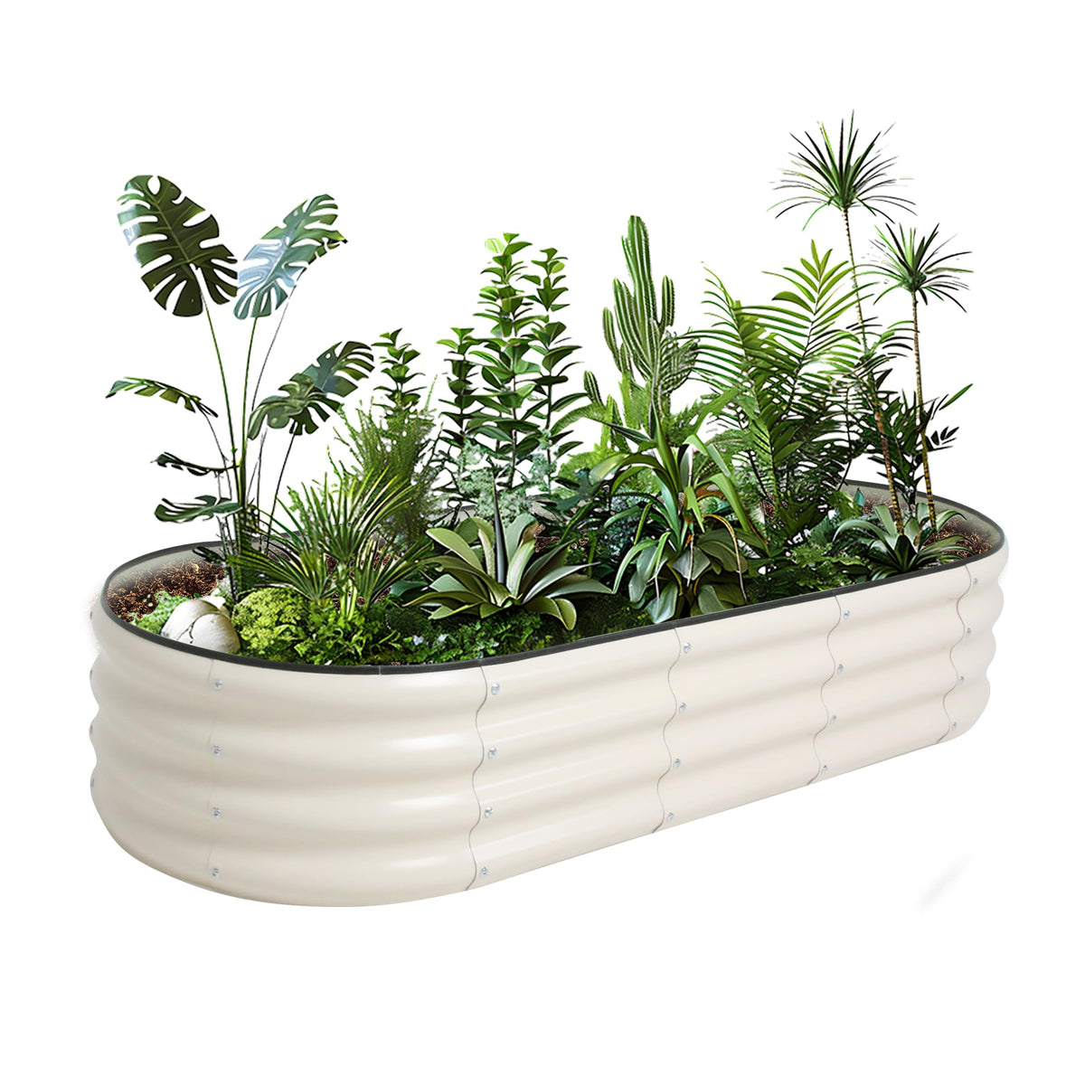 ToBoom Galvanized Raised Garden Bed Kit Outdoor Metal Garden Planter Box for Backyard Gardening, Planting Vegetables, and Patio (59"x23.6"x11.8")