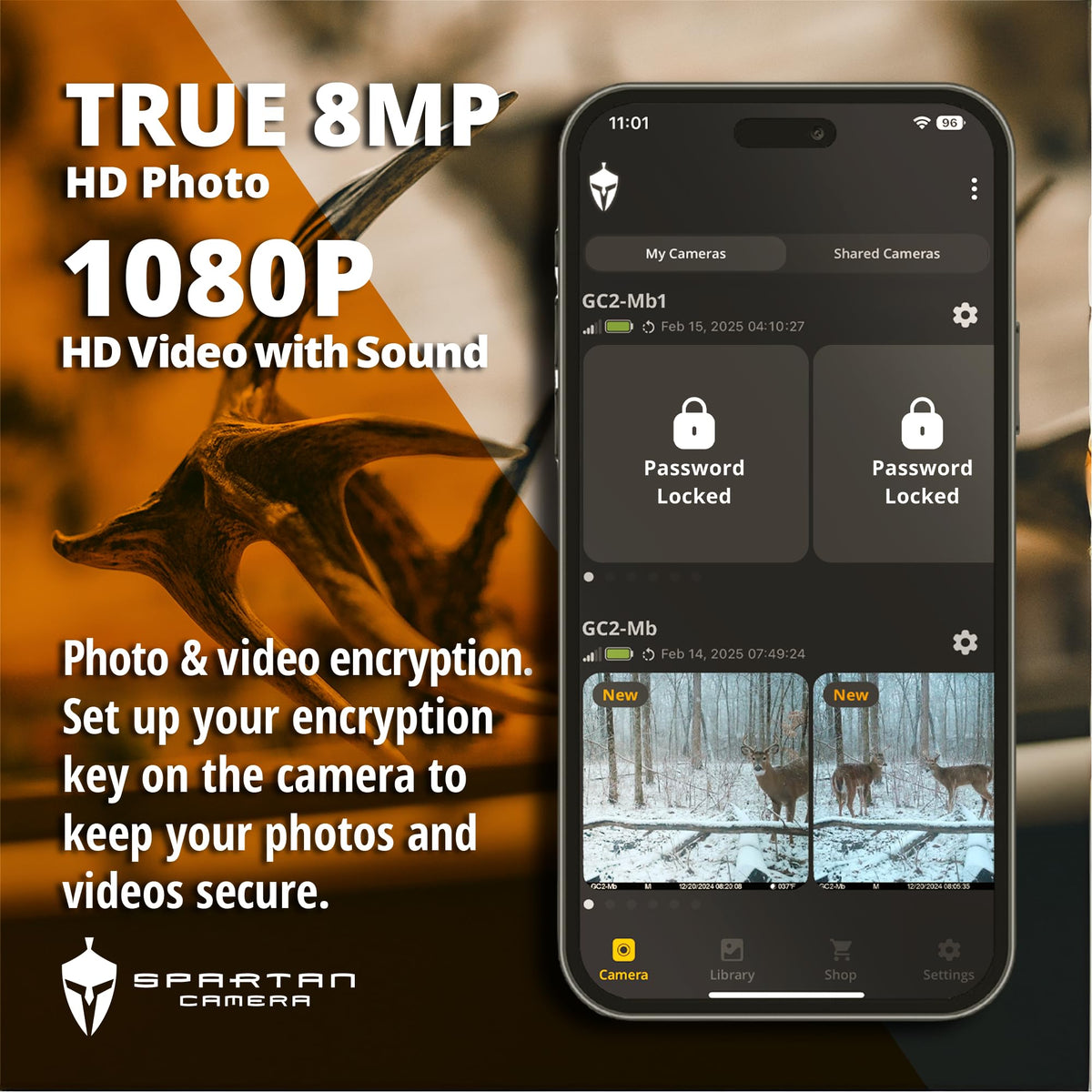 Spartan Camera GoCam2 Cellular-2 Pack, APP Control Trail Camera, 4G LTE, 1080P Video, FHD Photos, No Glow, Night Vision, Motion Activated, IP65 Water Resistant (Spartan Areus, AT&T)
