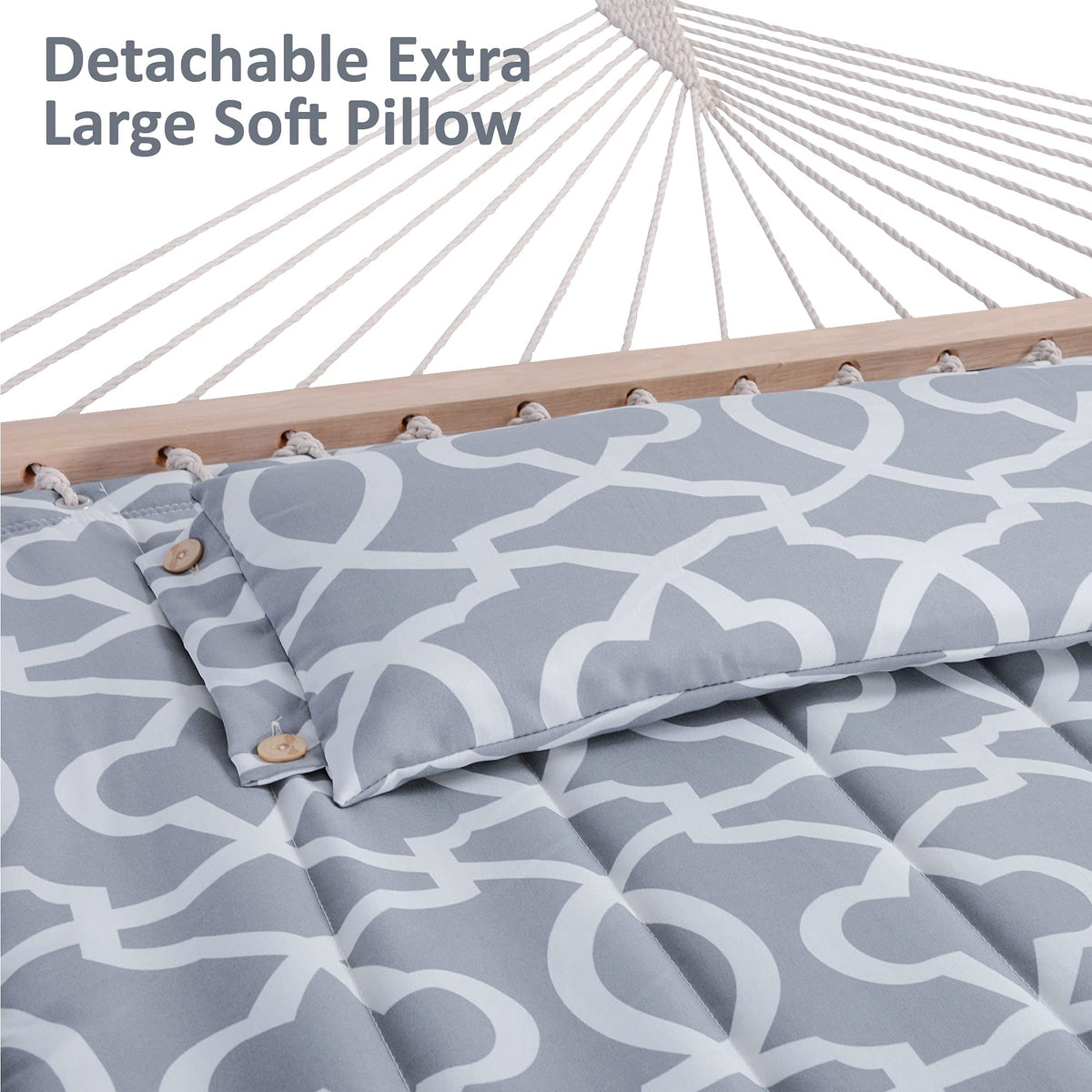 SUNCREAT Double Quilted Hammock with Stand and Rain Cover