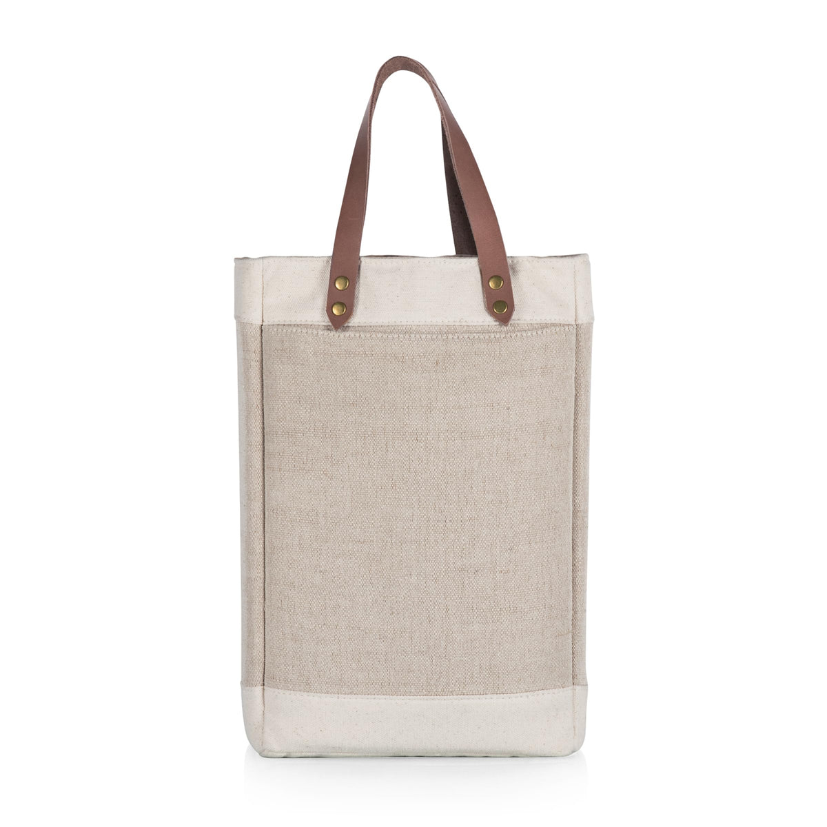 LEGACY - a Picnic Time brand - Pinot Jute 2 Bottle Insulated Wine Bag - Wine Tote Bag - Wine Gift Bag, (Beige)