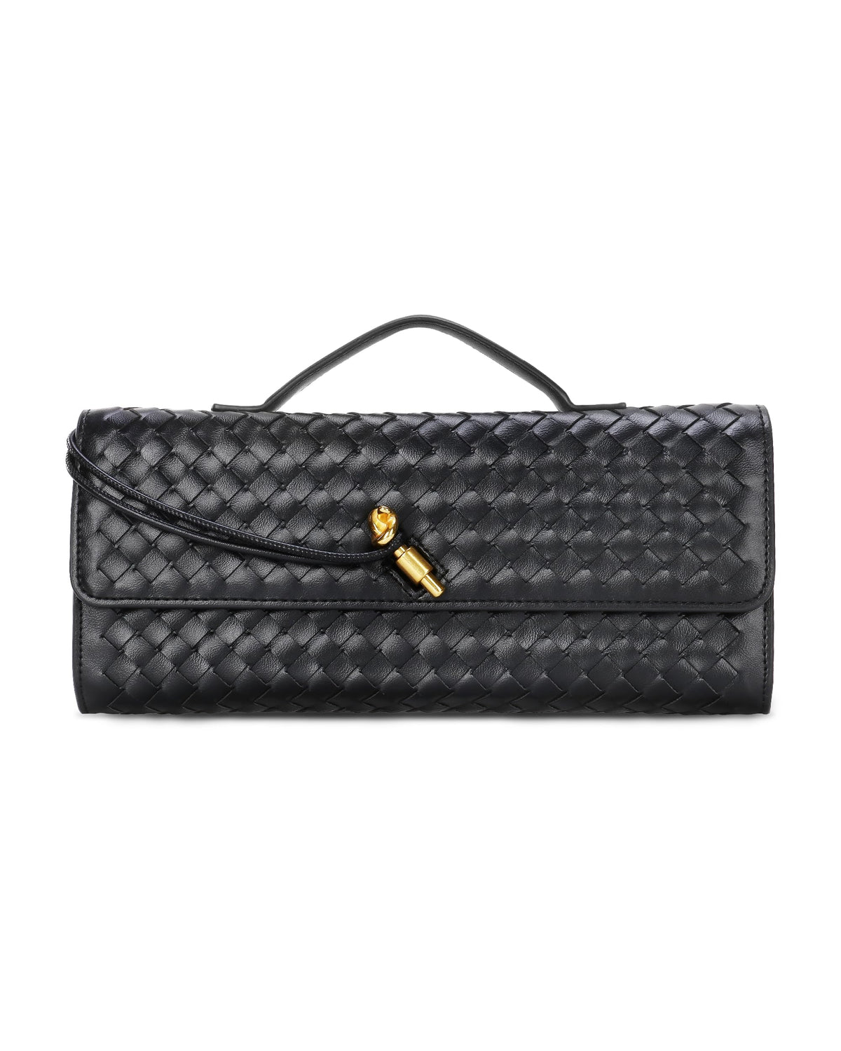 Trendy Woven Evening Clutch Purses,Women Underarm Shoulder Handbag,Cute Satchels Crossbody Purse PU Leather Wallet Clutch Purses for Women, Formal Satchel Leather Evening Bag Shoulder Handbag(Black)