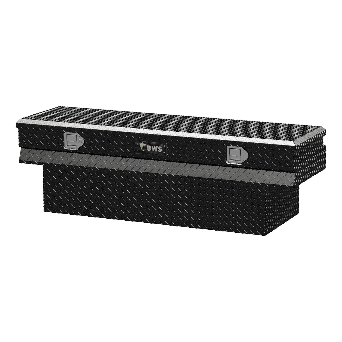UWS EC20342 60-Inch Gloss Black Heavy-Wall Aluminum Notched Truck Storage Box, RigidCore Lid