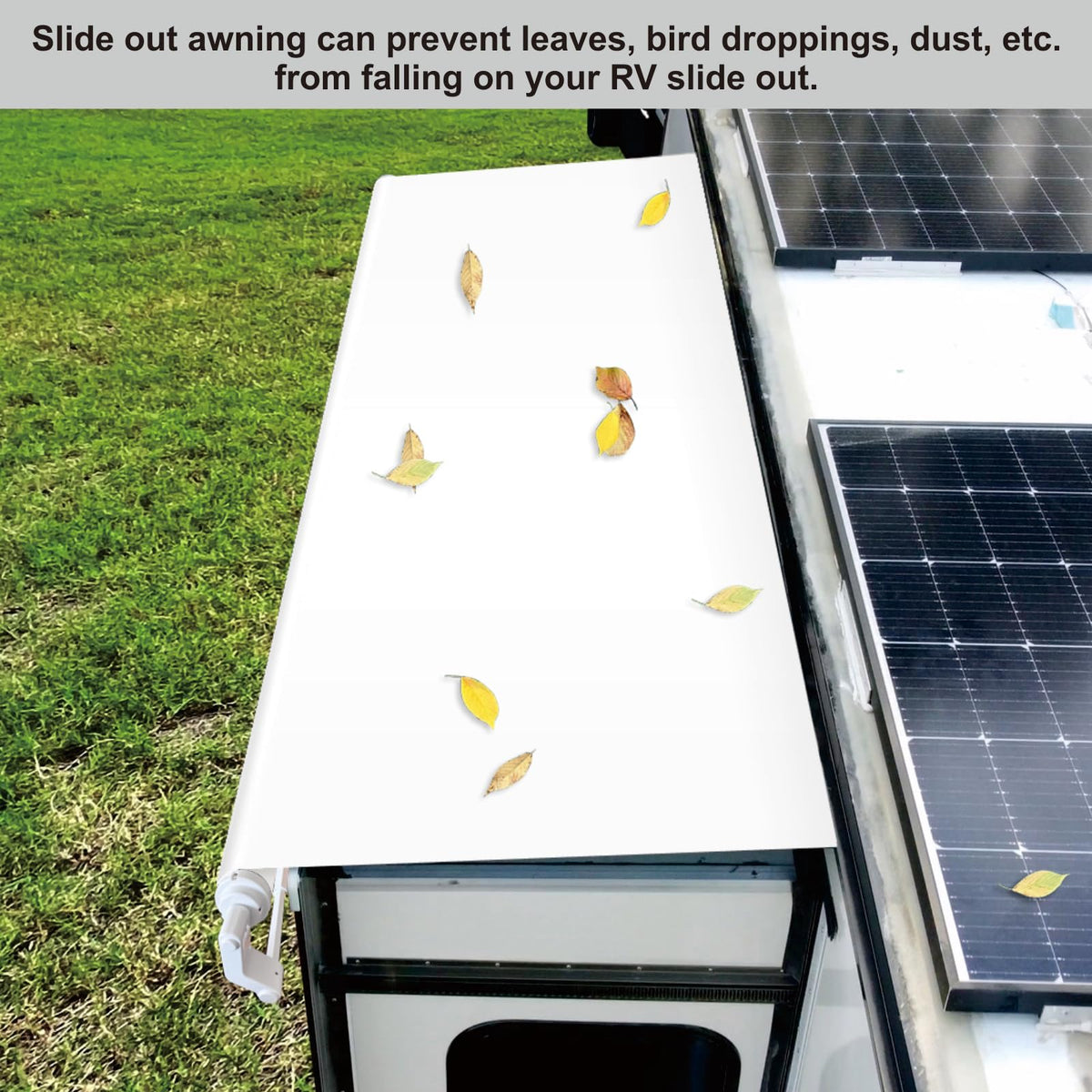 Dulepax RV Slide Out Awning,RV Slide Topper,Modular Camper Slide Out Awning Kit,Slide Toppers for RVs,5th Wheels,Travel Trailers and Motorhomes,White,13'9''(13'1''Fabric)