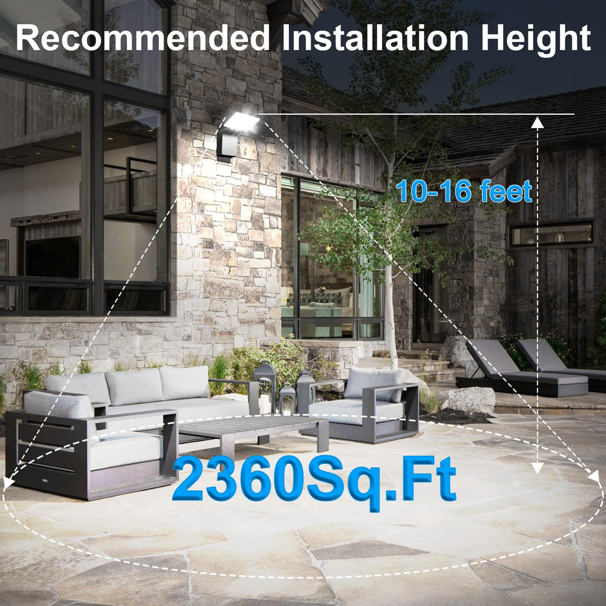 Juyace 60W LED Wall Light Outdoor Exterior Flood Light Wall Mount Yard Security Light Waterproof 360 ° Rotat Folding 6000K for Barn Area 4 Pack