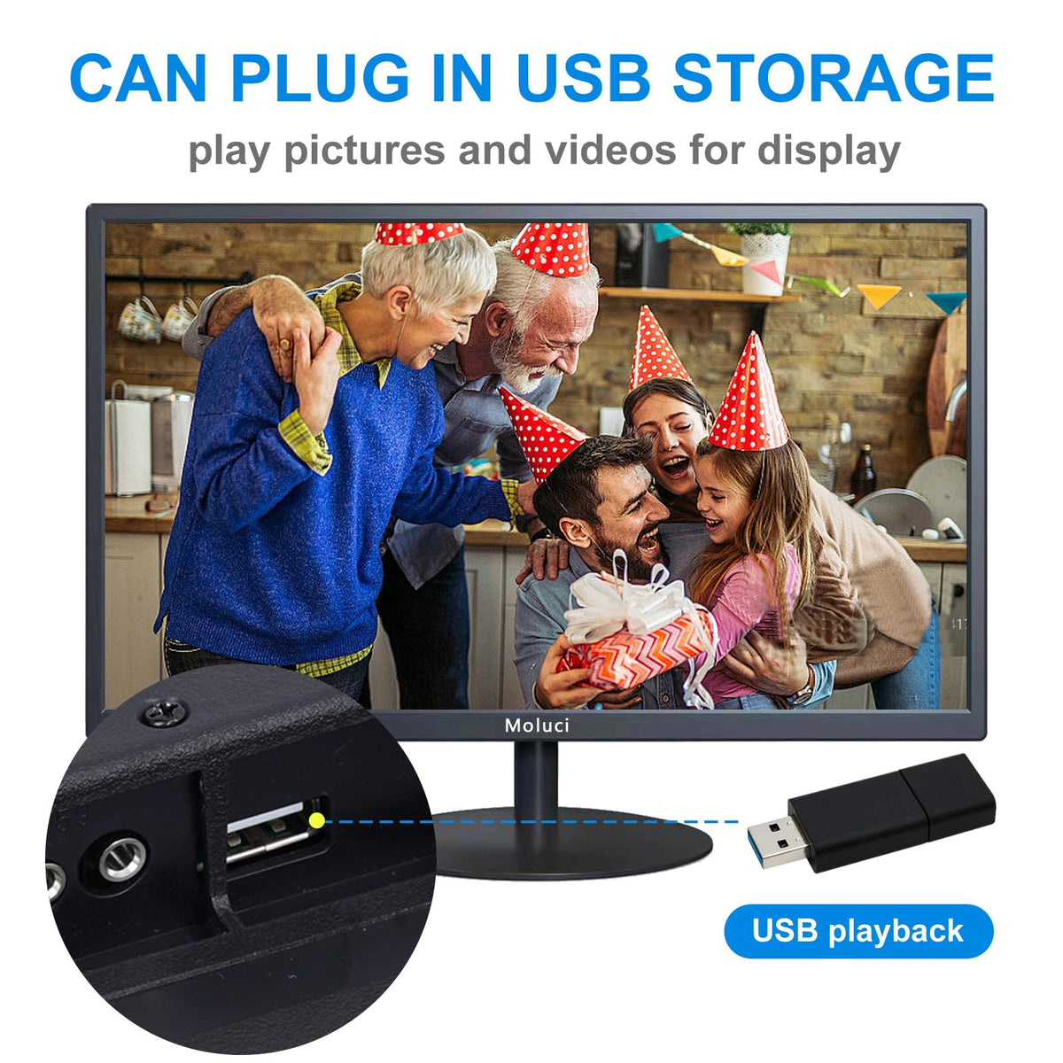 Collusa 24inch Monitoring Security Camera Monitor Display Screen Multifunctional Interface HDMI, BNC, VGA, AV, Computer LCD Monitor Built-in Speaker 1920x1080 Full HD