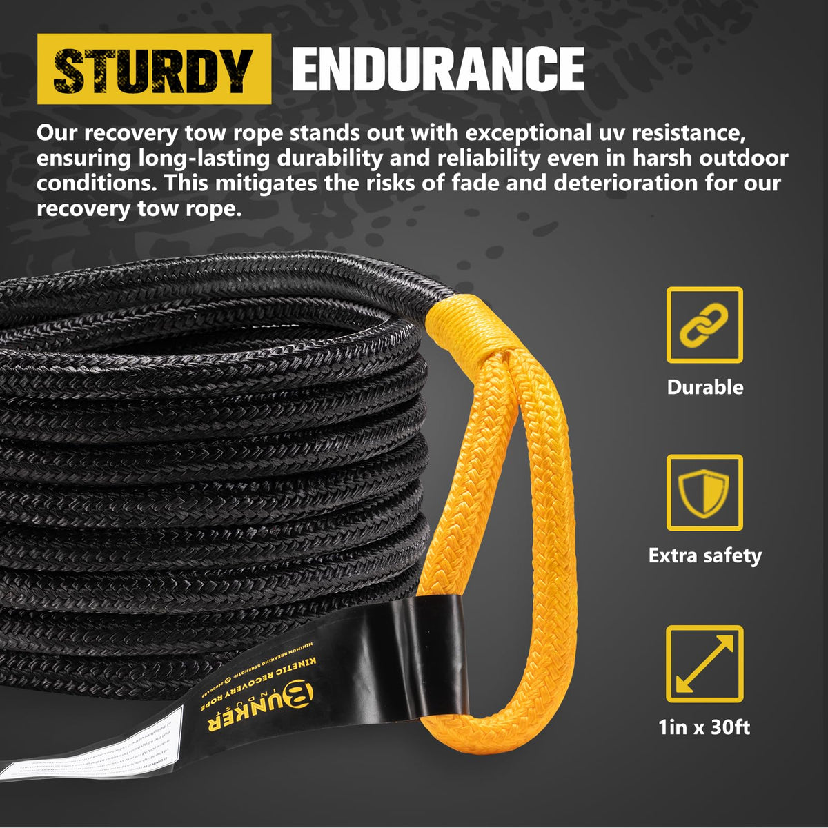 BUNKER INDUST Off Road Traction Boards (Gen 10) Blue + 1"×30ft Kinetic Recovery Rope with 2 Soft Shackles Kit
