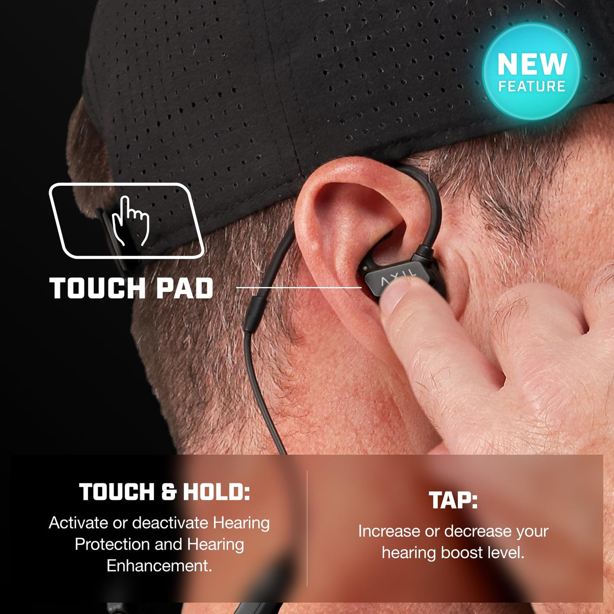 AXIL GS Extreme 3.0 Shooting Ear Protection – Black - Hearing Enhancement & Noise Isolation Bluetooth Earbuds – 5X Hearing Protection for Shooting, Travel, Work and Concerts