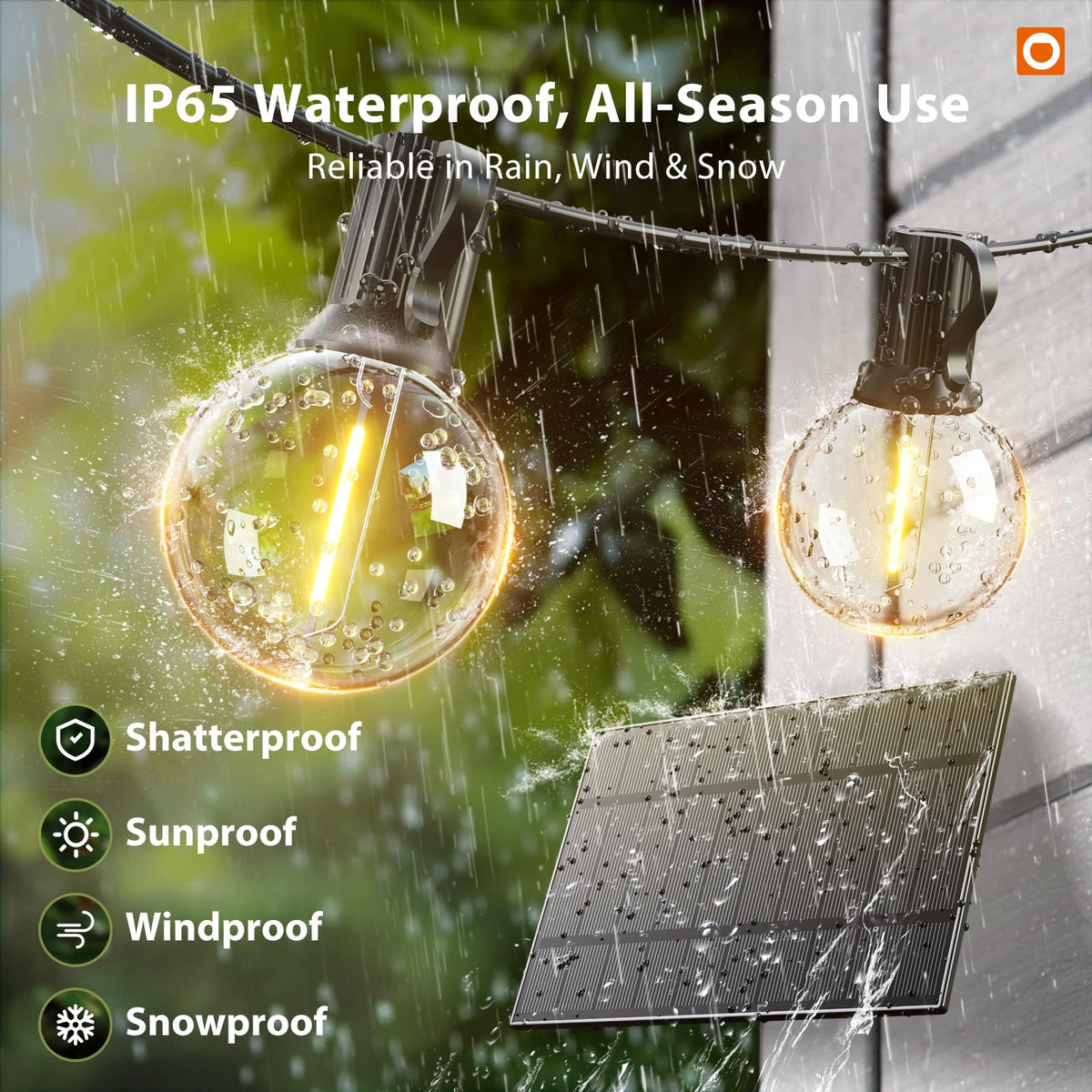 addlon 200FT(2 Pack*100FT) Solar String Lights Outdoor Waterproof with Remote, Dimmable Commercial Grade Solar Powered String Lights with 108 LED Bulbs, Hanging Light for Backyard Party Decor