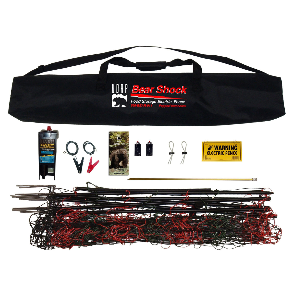Bear Shock UDAP Food Storage Electric Fence for Camp, Portable Camping Kit, BFF