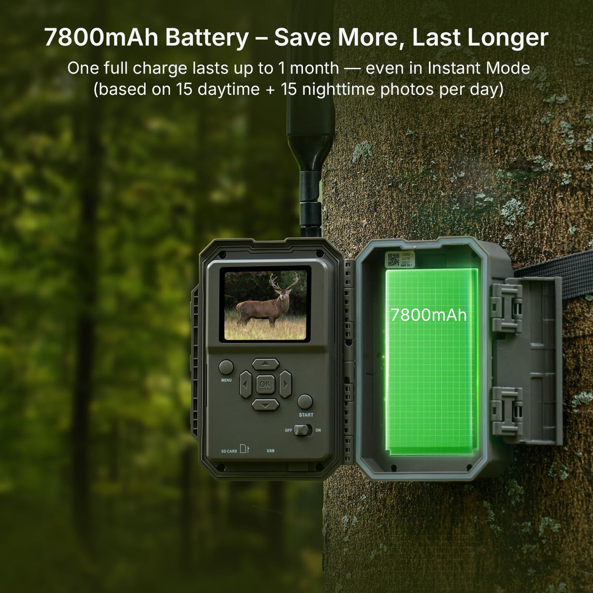 GardePro X66 Pro Cellular Trail Camera (Non-WiFi) with SP350 Solar Panel, 7800mAh Battery, 64GB SD Card Included, Live View, Shared Data Plan