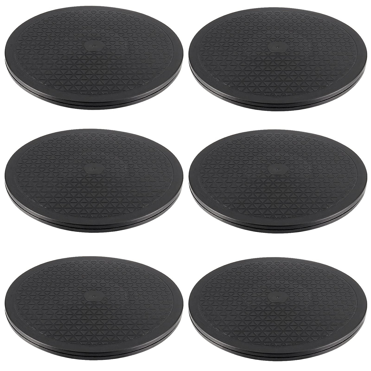 MUKLEI 6 Pack 12 Inch Lazy Susan Turntable Organizer, Heavy Duty Rotating Swivel Stand, Single Sided 360 ° Turntable with Steel Ball Bearings for Laptops TV Computer Monitor