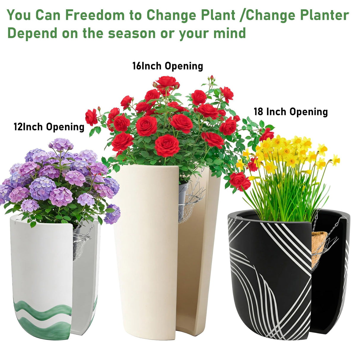UCandy Pack 2 Adjustable Planter Insert for Pots Any Height, Plant Risers for 12-18" Wide Top Opening Pots,Wedding & Party Decor