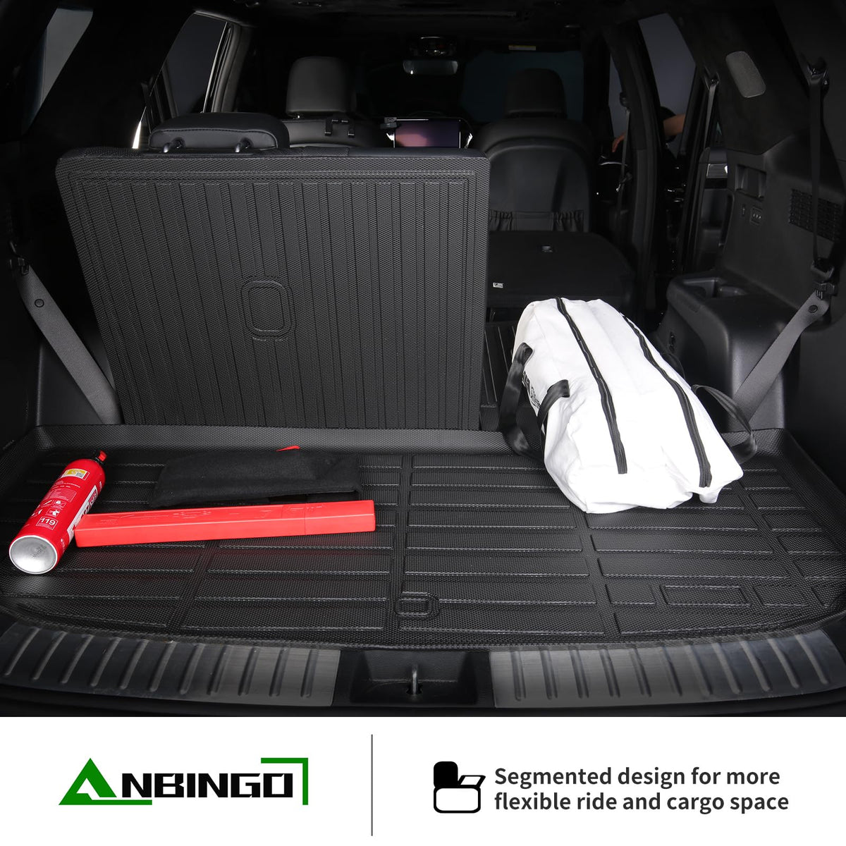 ANBINGO® Floor Mats & Backseat Cargo Liner for Kia Seltos 2024 2025 2026, TPE All Weather Mats 2024 2025 2026 Seltos S, LX, EX, X-Line, Cargo Tray in The Highest Position (Only for U.S.A. and Canada)