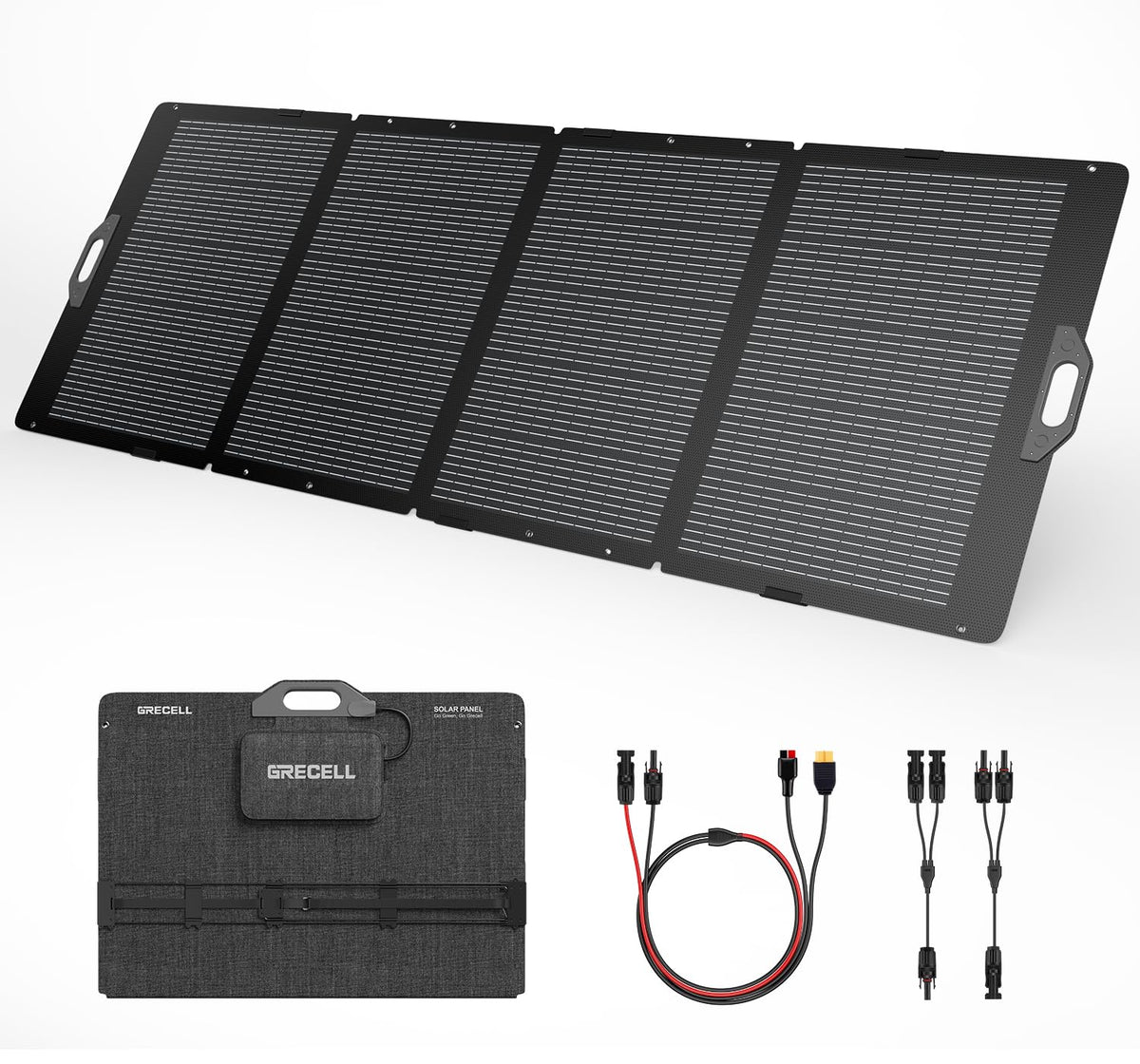 GRECELL 350W Portable Solar Panel for Power Station Generator, Foldable Solar Panel, 37.4V High-Efficiency Solar Charger 350W Power Backup with XT60/Anderson Output for Outdoor Van Camper Off-Grid