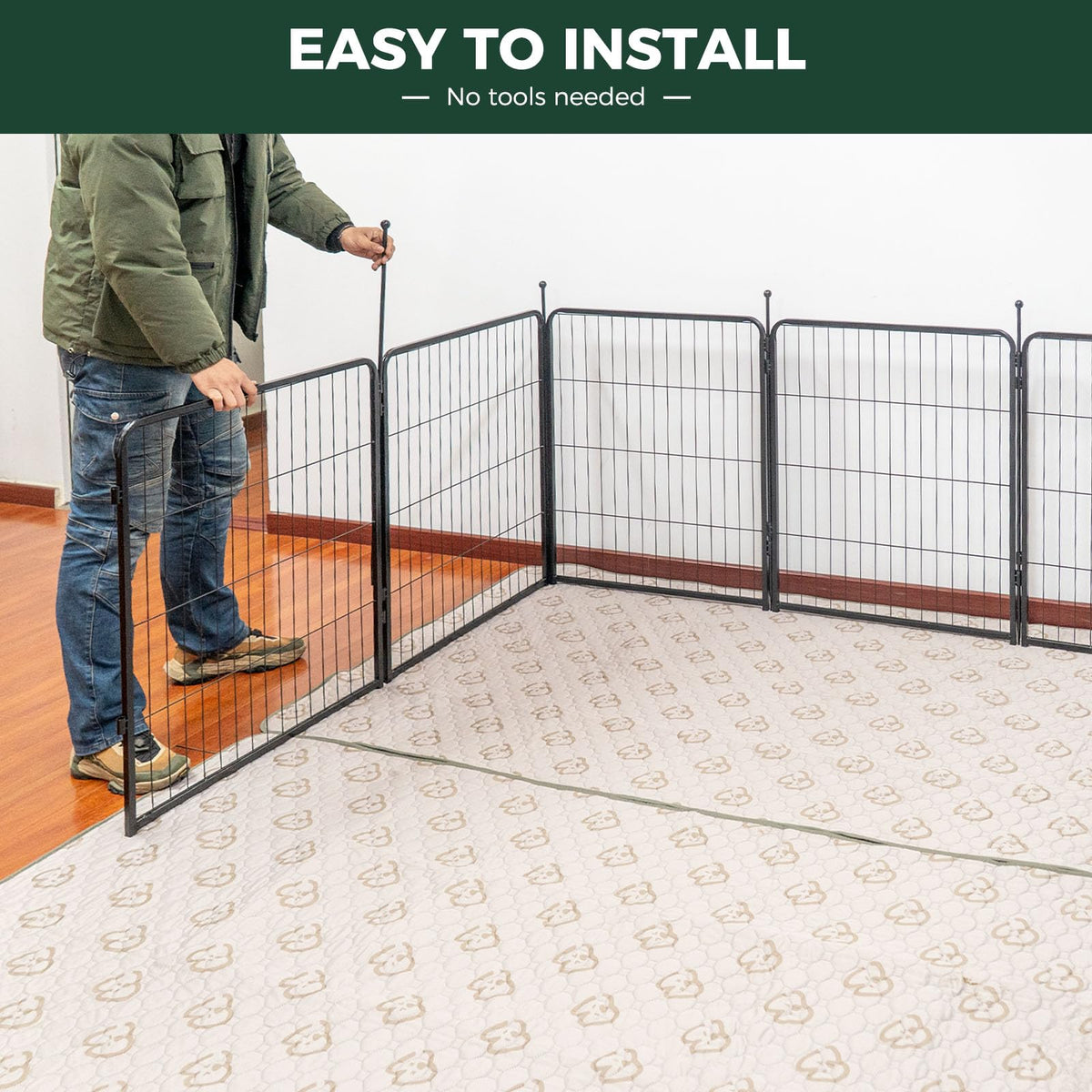 FXW Rollick Unleashed Dog Playpen for Indoor, Yard, RV Camping, 32 inch 8 Panels for Small and Medium Dogs│Patented