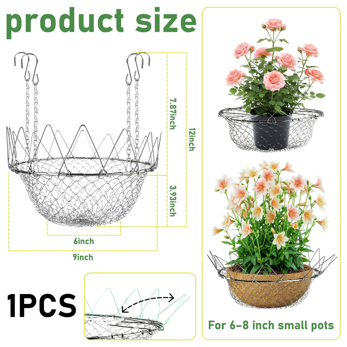 UCandy Pack 2 Adjustable Planter Insert for Pots Any Height, Plant Risers for 12-18" Wide Top Opening Pots,Wedding & Party Decor