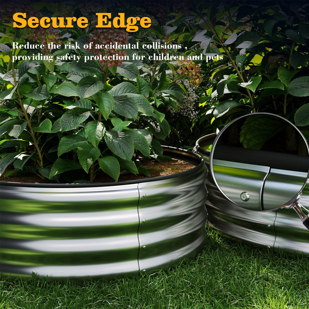 ZFHgarden Galvanized Metal Planter Round Raised Garden Bed Kit for Gardening Outdoor Garden Box Raised Flower Bed 1PC Gold 6X3X2FT