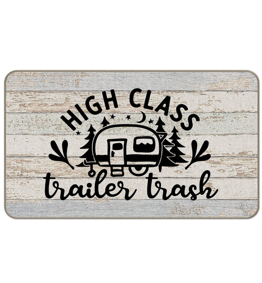 MIXDING High Class Trailer Trash Funny Camper Entrance Door Mat 17x30 Inch Doormats Decor, Home Rv Trailer Front Door Porch Outdoor Indoor Decorations