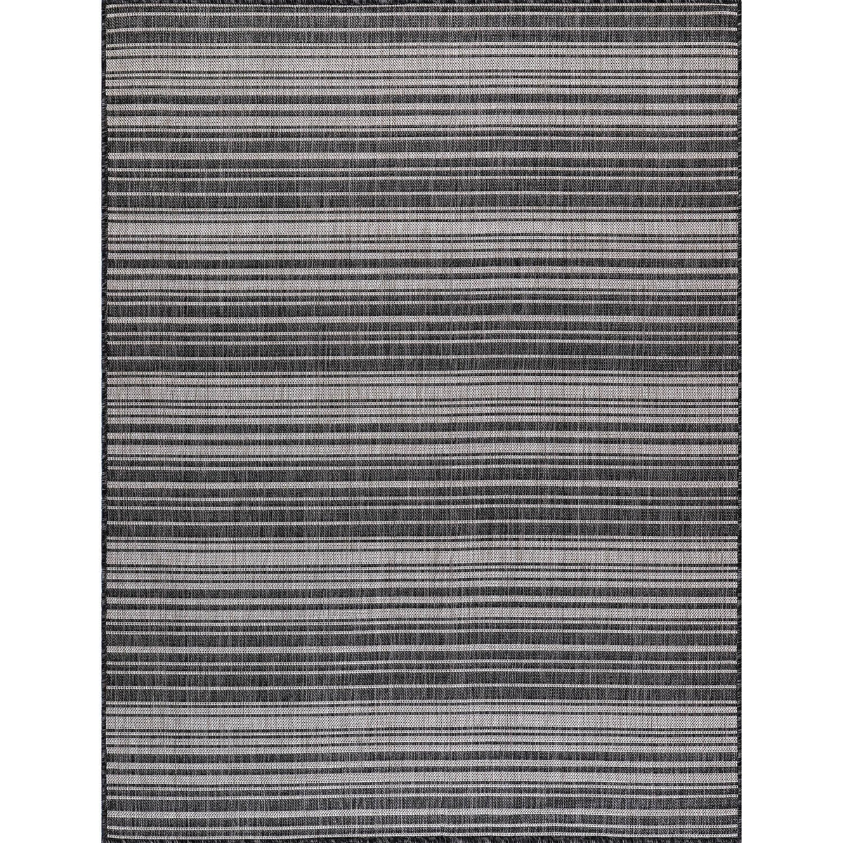 Luul Home Stripe Outdoor Rug 10x14 Washable Outside Carpet for Indoor Patio Porch Waterproof Easy Cleaning Non Shedding Area Rugs Dark Gray 10 x 14