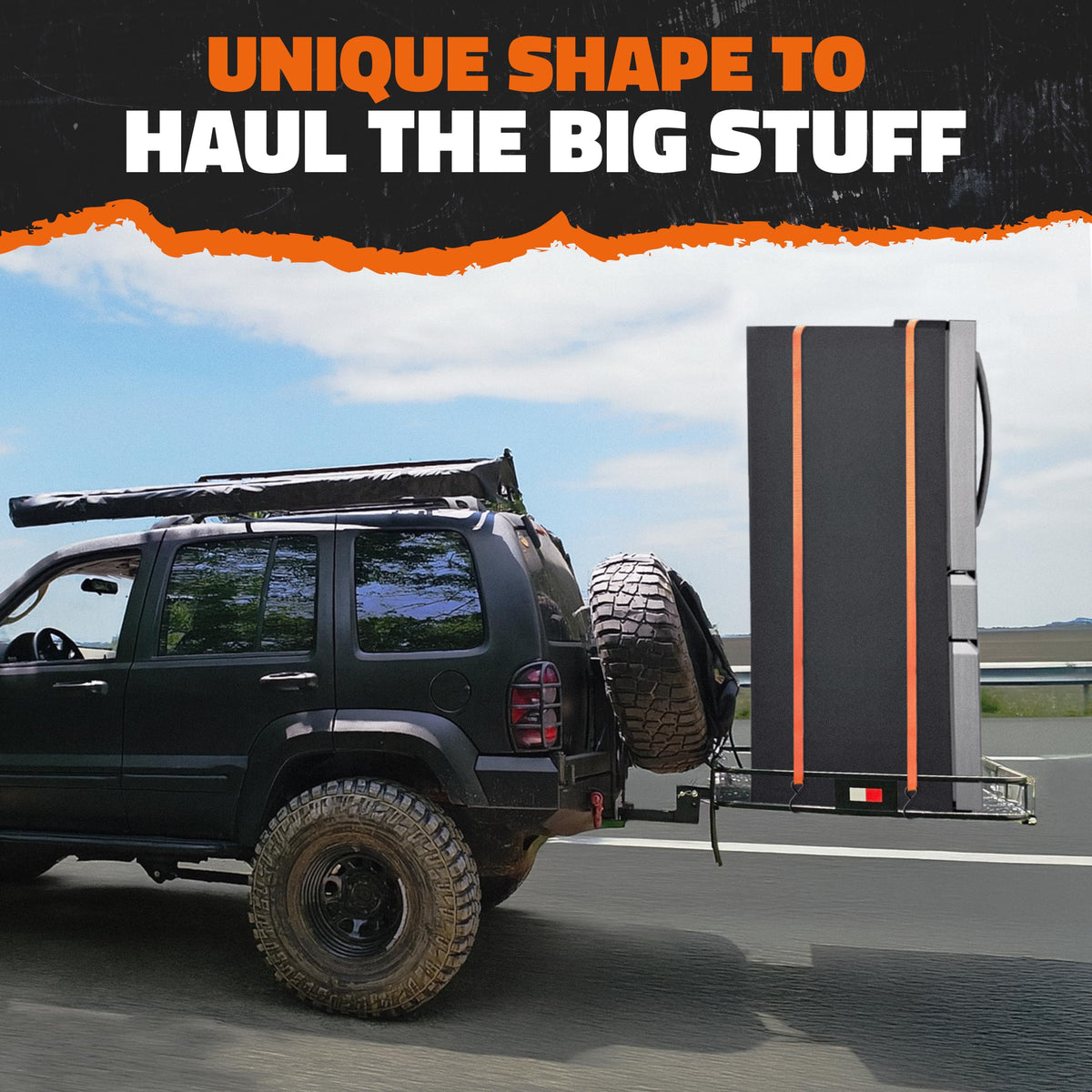 Mockins 40"x40"x6" Extra Deep Square Trailer Hitch Cargo Carrier w/Plate Bracket | 500 Lbs Cap Heavy-Duty Cargo Hitch Carrier for Generators, Appliances, Coolers | Luggage Rack for SUV, Car & Truck