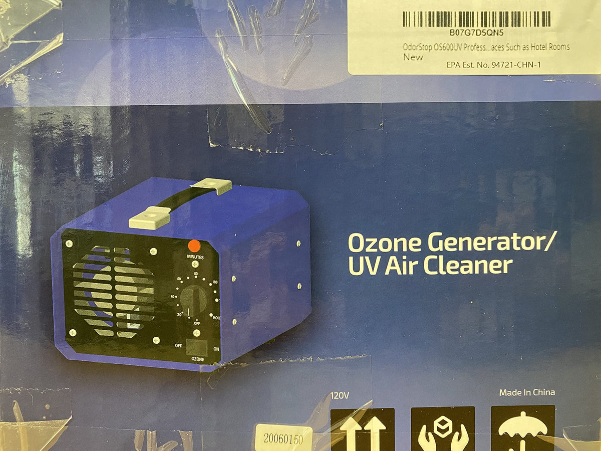 OdorStop OS600UV Professional Grade Travel Size/Mini Ozone Generator/UV Air Purifier for Areas of 600 Square Feet+, For Deodorizing and Purifying Small Spaces Such as Hotel Rooms