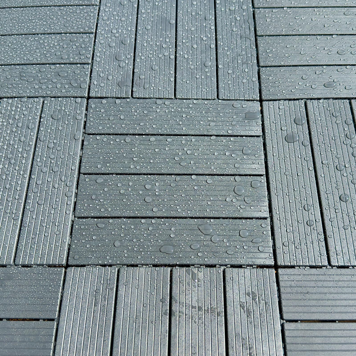 60 Pack Plastic Interlocking Deck Tiles, 60 sq. ft Patio Deck Tile, 12"x12" Indoor Outdoor Non-Slip and Waterproof Patio Floor Decking Tiles for Garden Yard Walkway Balcony Porch Poolside, Dark Gray