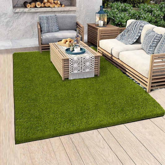 CooRug Artificial Grass Outdoor, 4x6 Ft Realistic Artificial Turf Grass Rug, Large Fake Grass for Dogs Indoor Outdoor Garden Lawn Landscape Patios Decoration