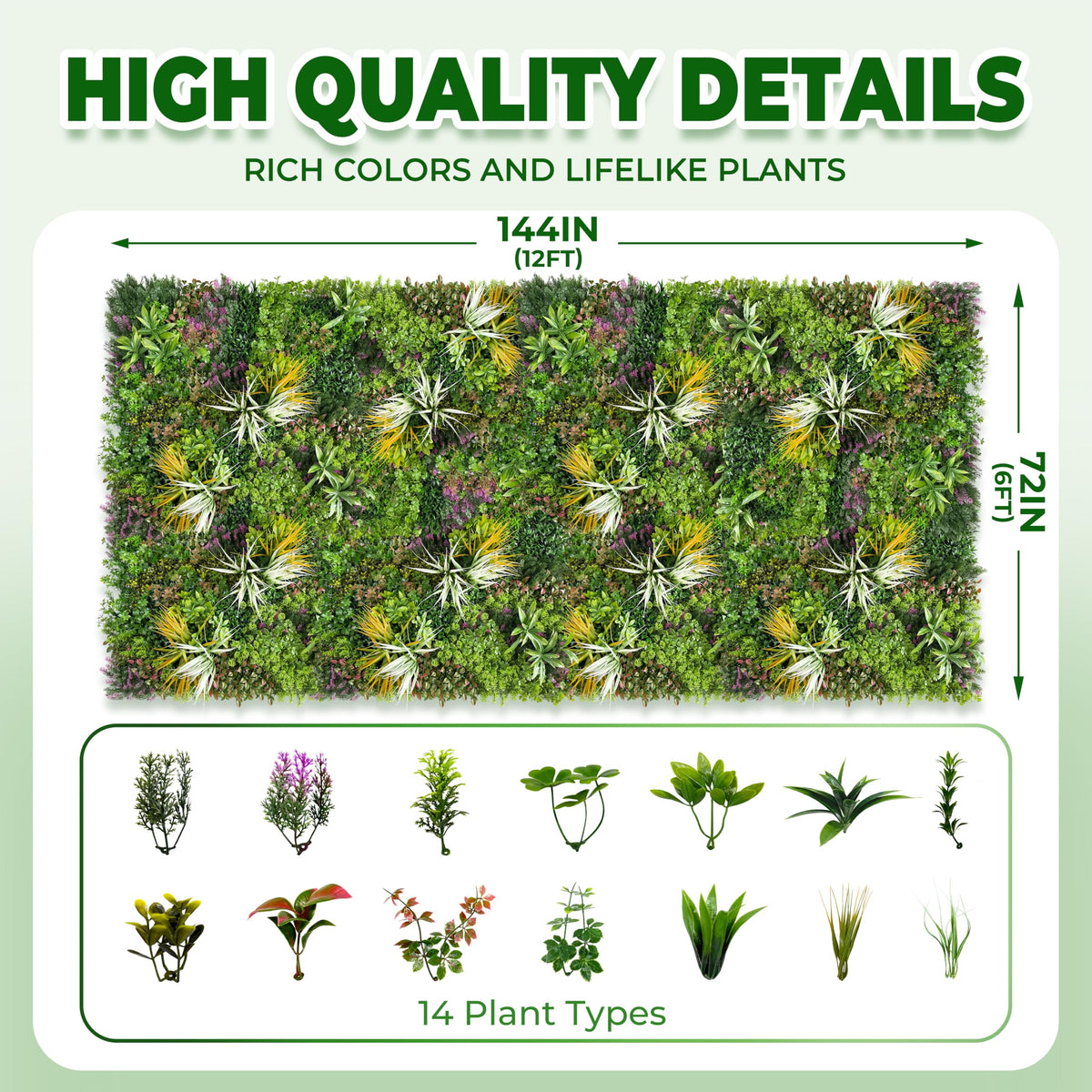 BHXCL Artificial Grass Wall Roll Panels: 6FT x 12FT Boxwood Hedge Panels, UV-Anti Privacy Fence Screen, Fake Greenery Backdrop for Indoor Outdoor Garden, Party, Wedding Decor