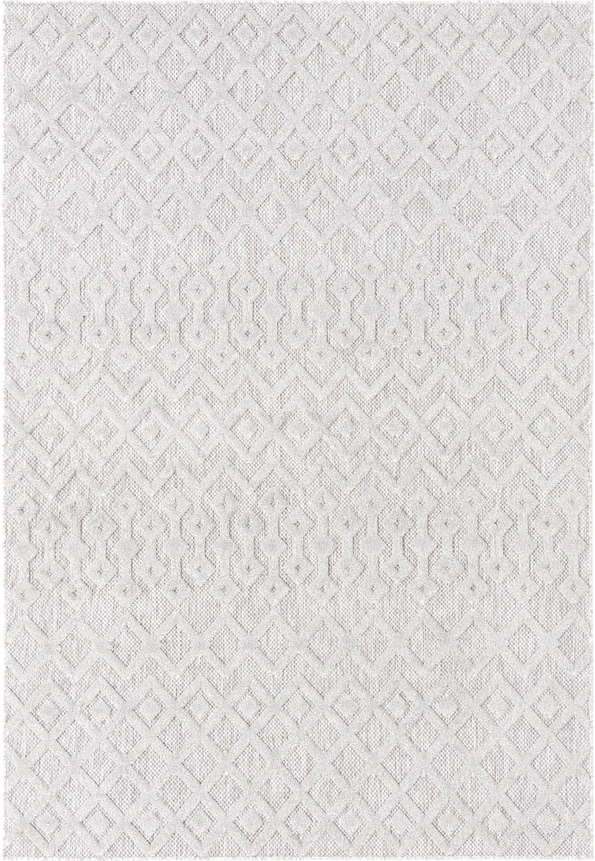 Unique Loom Outdoor Trellis Textured Collection Area Rug - Osage (6' 1" x 9' Rectangle, Grey/ Gray)