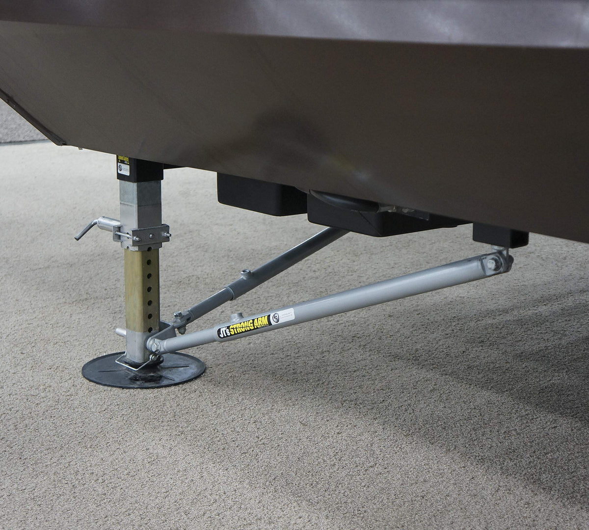 JT's Strong Arm Fifth-Wheel Jack Stabilizer Kit, Bolt-On Installation, Universal Compatibility, Telescoping Tubes, Eliminates Chassis Movement - 191023